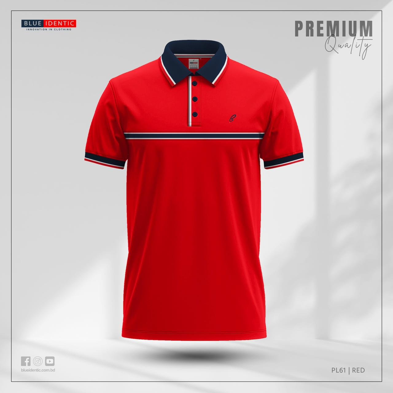 Pl61-Red Men’s Premium Polo | PL61-Red - Image 1