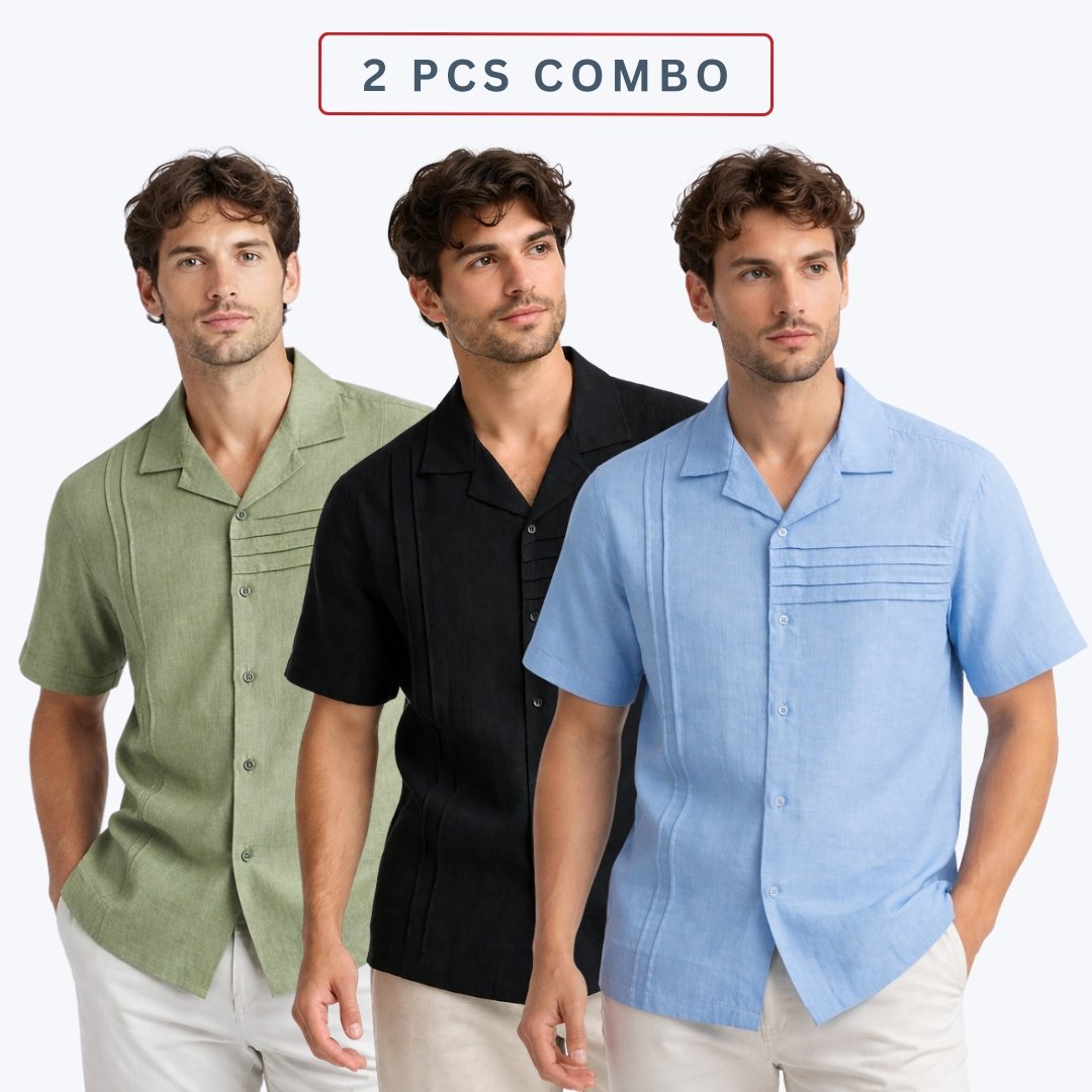 SMS01 2 Combo ZARA Premium Cuban Shirt Combo 2 Pcs | SMS01 - Image 1