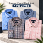 4 Pcs Combo Premium Formal Check Shirt | PMS40
