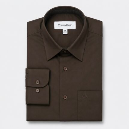 Mens Premium Formal Solid Shirt | PMS39-Chocolate
