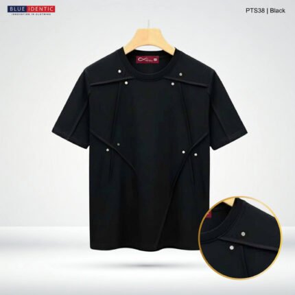 China Inspired Multi-Panel Dropshoulder | PTS38-Black