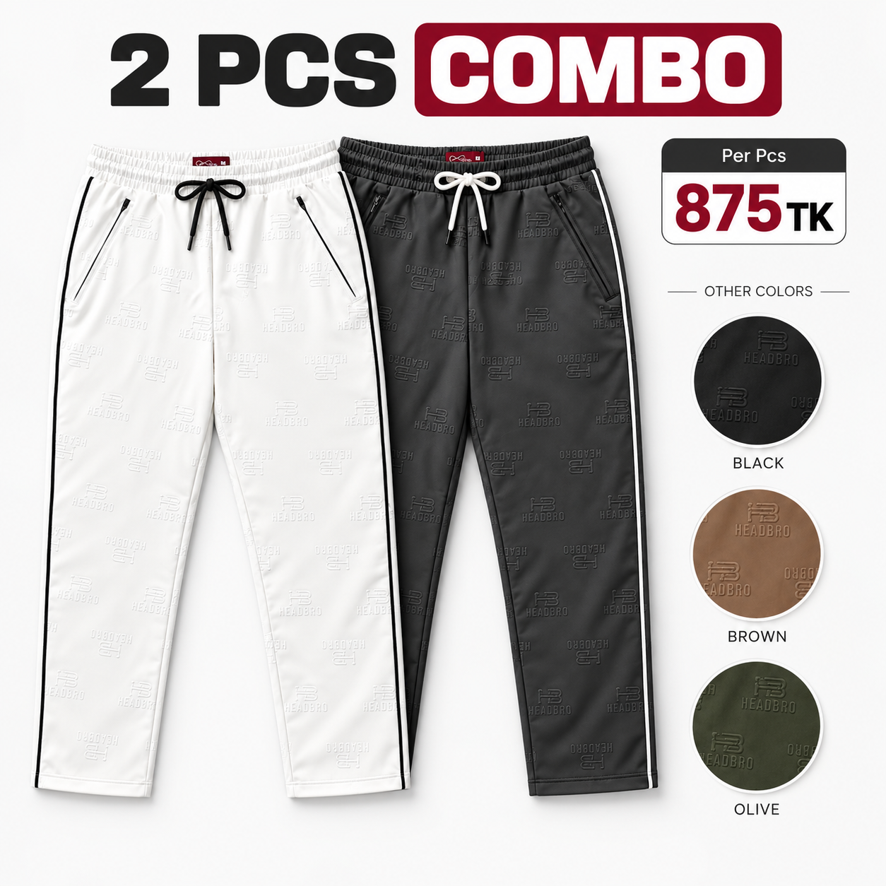 Photo 24-10-26, 7 57 57 PM (1) 2 Pcs Combo Premium Embossed Trouser | JOG36 - Image 1